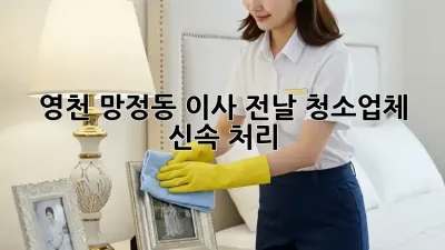 영천 망정동 이사 전날, 청소업체 신속 처리!